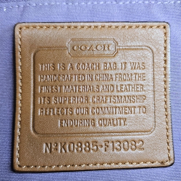 COACH SIGNATURE JACQUARD HOBO SHOULDER CANVAS BAG TAN BROWN F13082 y2k Preppy - Picture 12 of 16